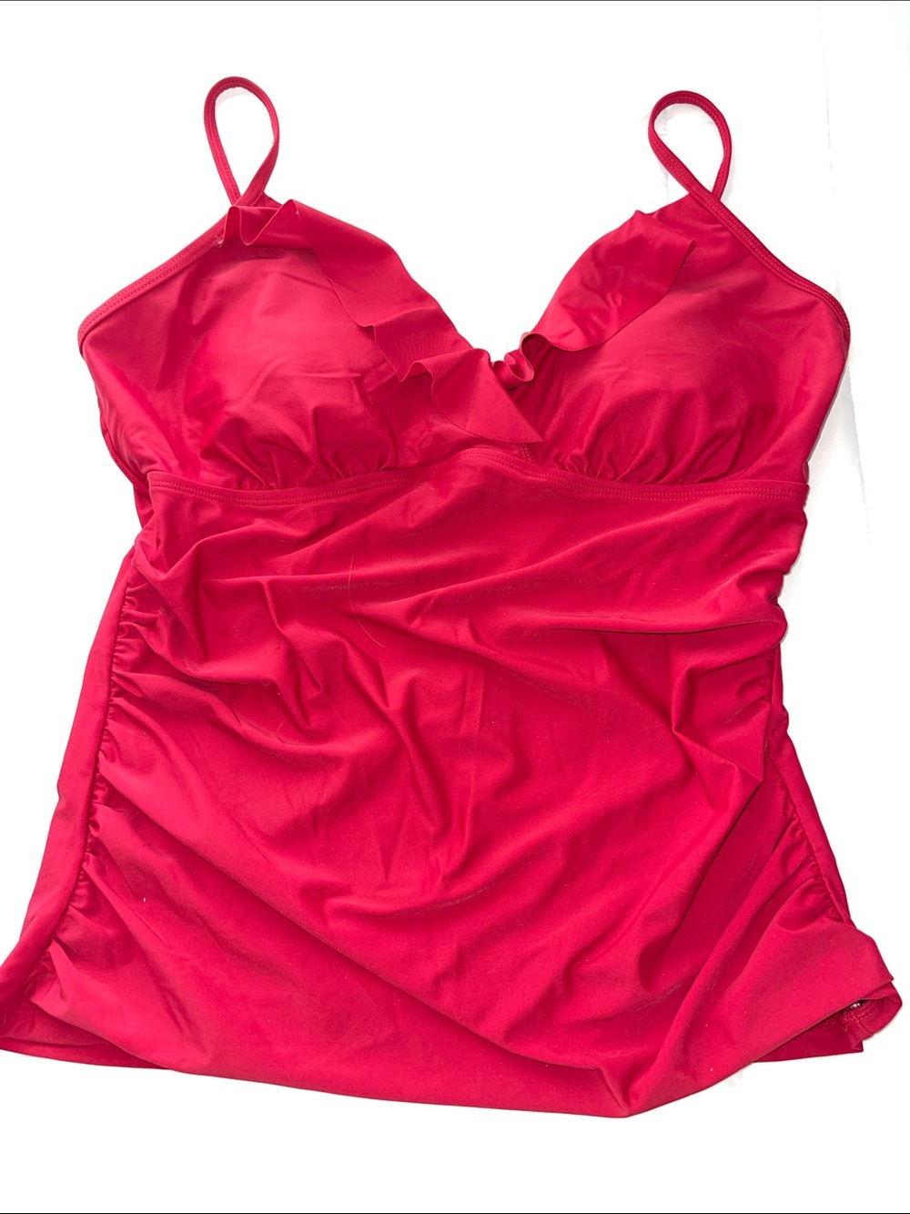 Hilor Women’s Red Swim Camisole Tankini Top NWT